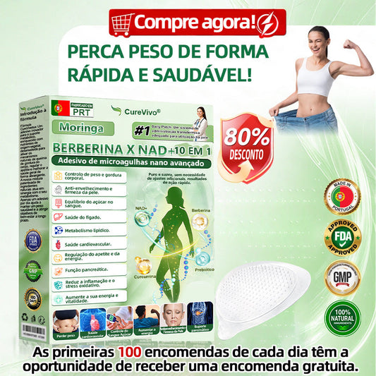 Loja Oficial | 🌿🔥CureVivo® Moringa · Berberina × NAD+ 10-em-1 Avançado Adesivo de Microneedles 🇵🇹 (Apenas uma vez por dia, mudanças visíveis em 7 dias) ✅ Para obesidade, flacidez da pele, diabetes, apneia do sono, problemas nas articulações e muito mais